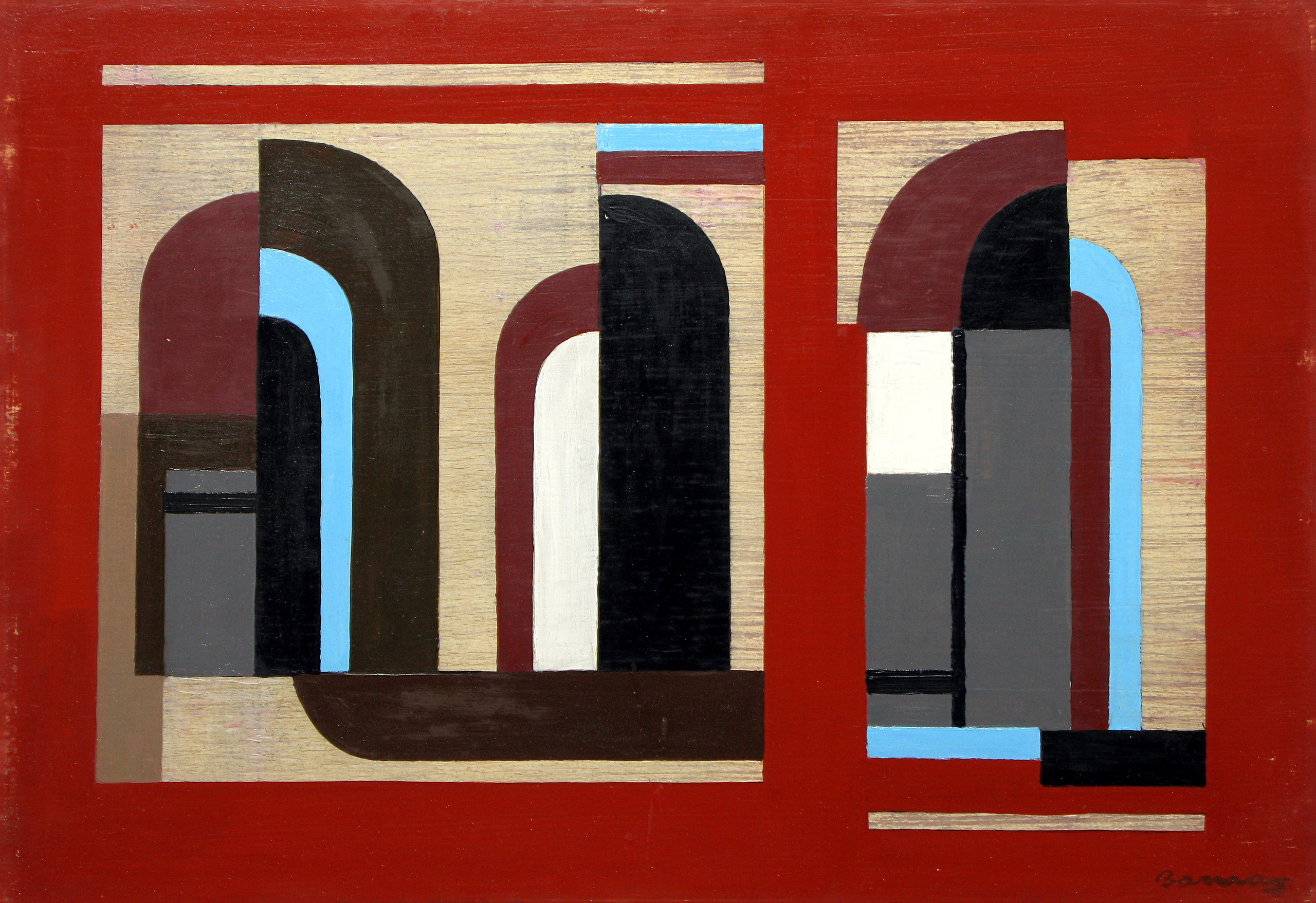 Barcsay Jenő: Kapuívek Pompei vörösben, 1971