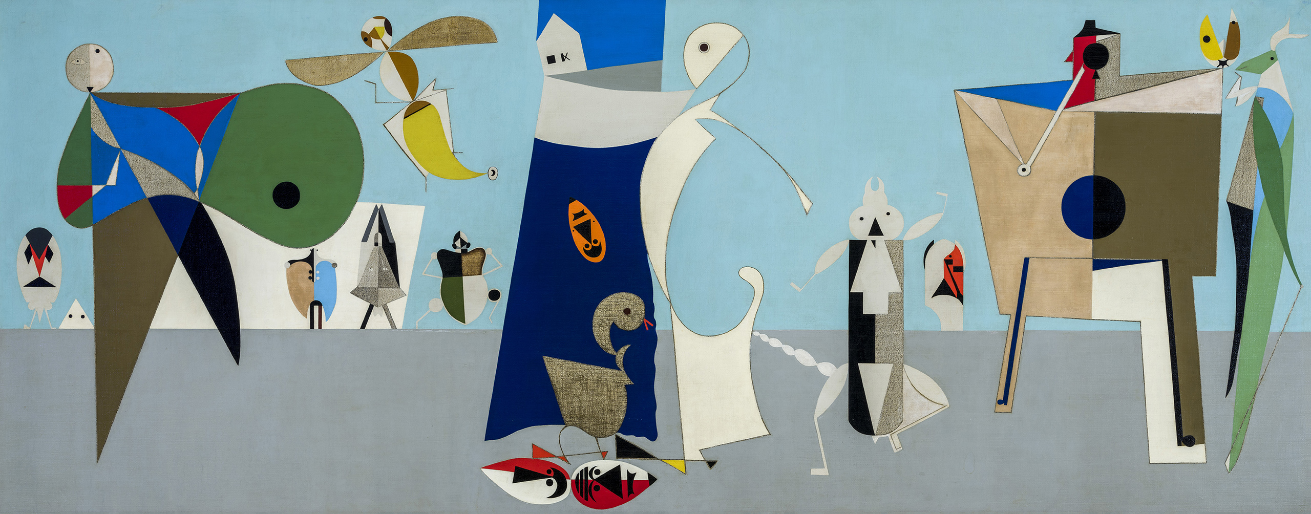 Korniss Dezső: Tücsöklakodalom, 1948. olaj, szén, vászon